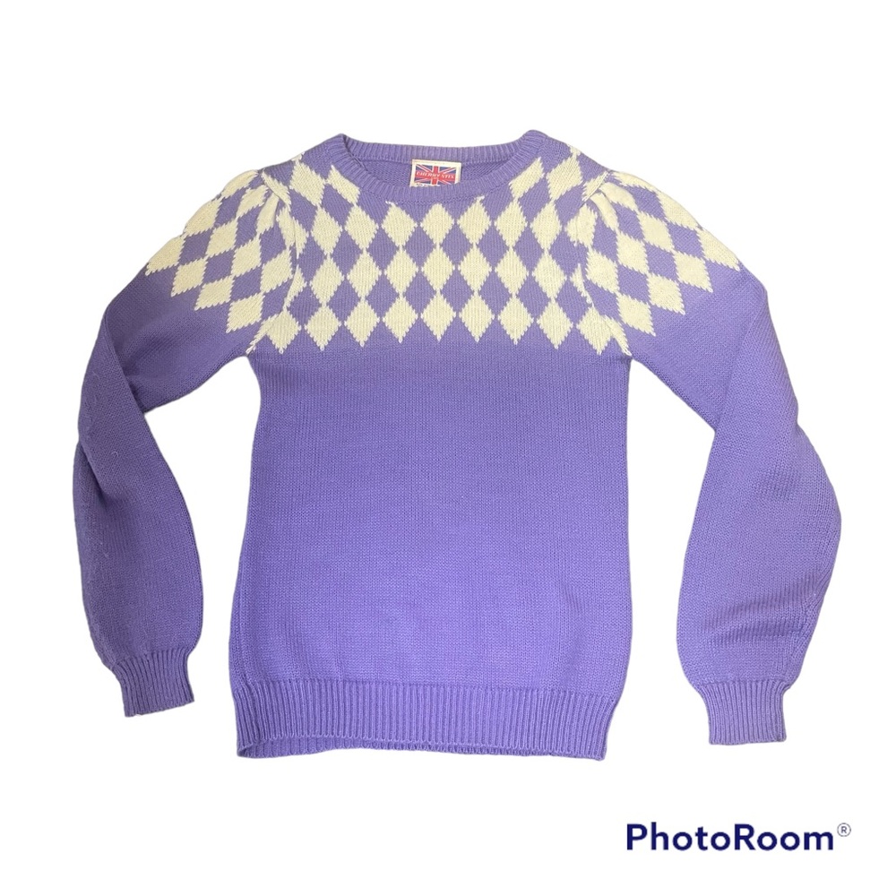 Vintage 1980’s Cherry Stix Wool Blend Preppy Crew Neck pullover sweater